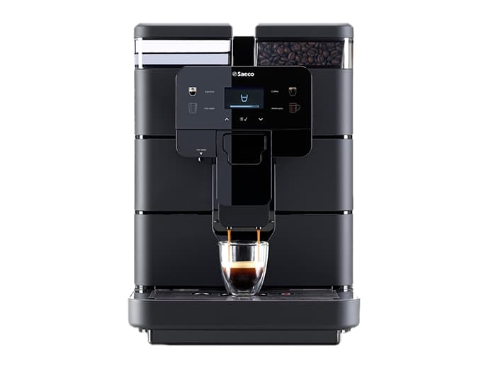Saeco New Royal Black, Espressokone, 2,5 L, Kahvipavut, Sisäänrakennettu jauhin, 1400 W, Musta