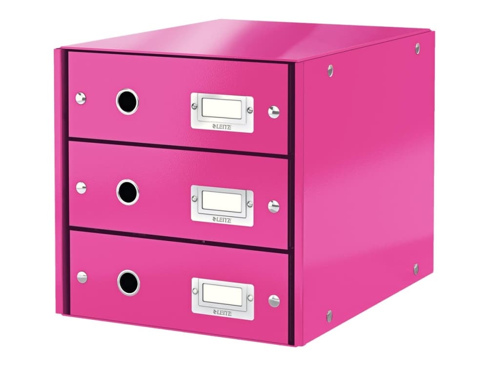 Leitz Click & Store WOW vetolaatikosto (3 ltk), 81 % kierrätyskartonki, Vaaleanpunainen, Kartonki, 286 mm, 358 mm, 282 mm, 2,21 kg
