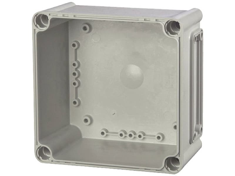 Fibox-jalusta, PC-aukot, 1x koko 1 laippa 3530543 Kabinet-underdel 190 x 190 x 100 Polykarbonat Gråhvid (RAL 7035) 1 stk