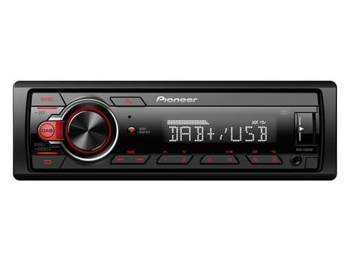 Pioneer MVH-130DABAN, Musta, Punainen, 1 DIN, 200 W, 4.0 kanavaa, 50 W, 4 O
