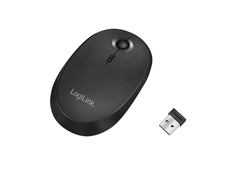 LogiLink ID0204, Molempikätinen, RF Wireless + Bluetooth, 1600 DPI, Musta