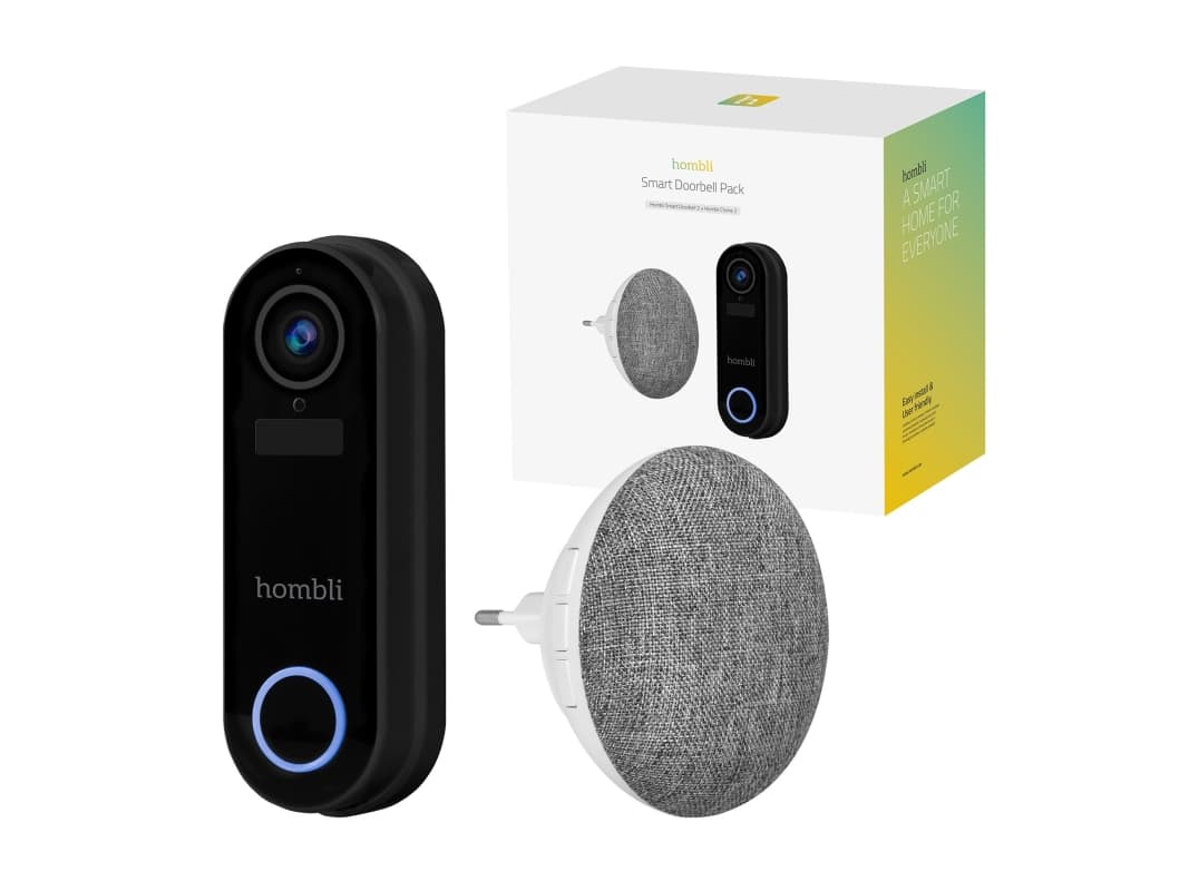 Hombli Smart Doorbell Pack, Musta, Valkoinen, Koti, Office, IP65, Muovi, IR, 2-suuntainen
