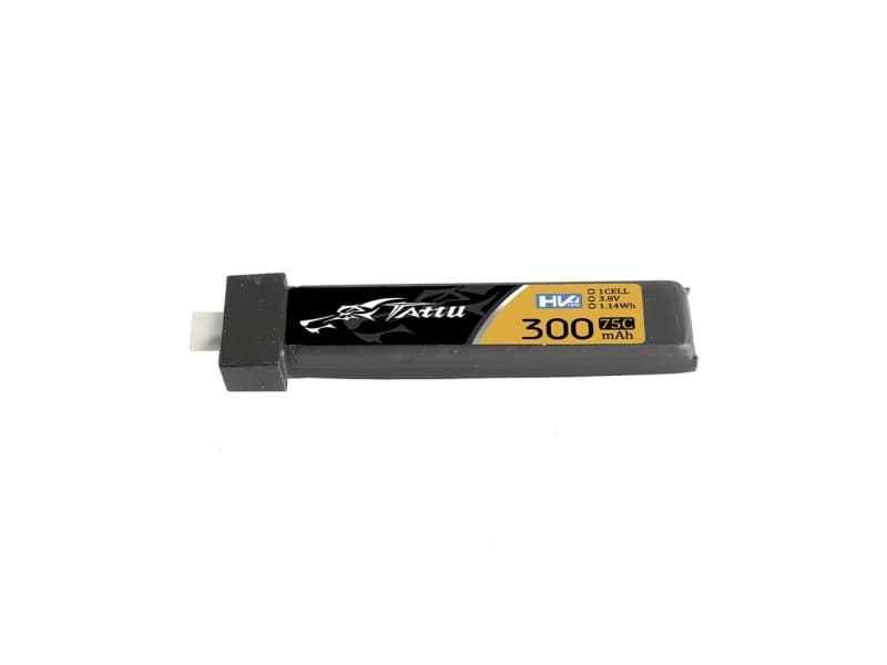 Tattu LiPo 300mAh 3.8V 75C 1S1P HV BT2.0.5 akku (5kpl)