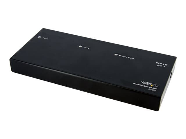 StarTech.com ST122DVIA, DVI, 2x DVI, 1920 x 1200 pikseliä, Musta, Alumiini, 10 m
