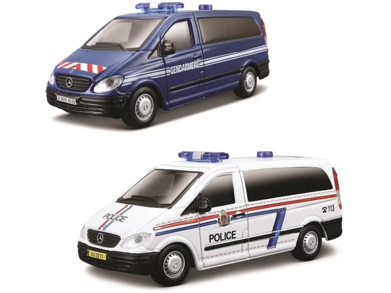 Bburago Mercedes Vito Police, eri tyypit 1:50 (275913)