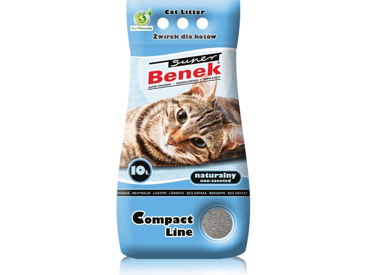 Certech Super Benek Compact Luonnonmukainen - Klumpupitoinen kissan kuivike 10 l