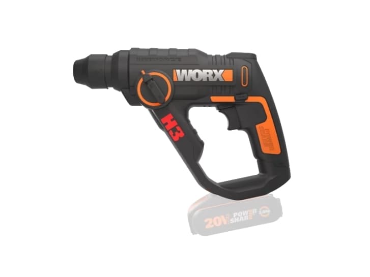 WORX WX390, SDS Plus, Musta, Oranssi, Harjamoottori, 1,3 cm, 900 RPM, 1,2 J