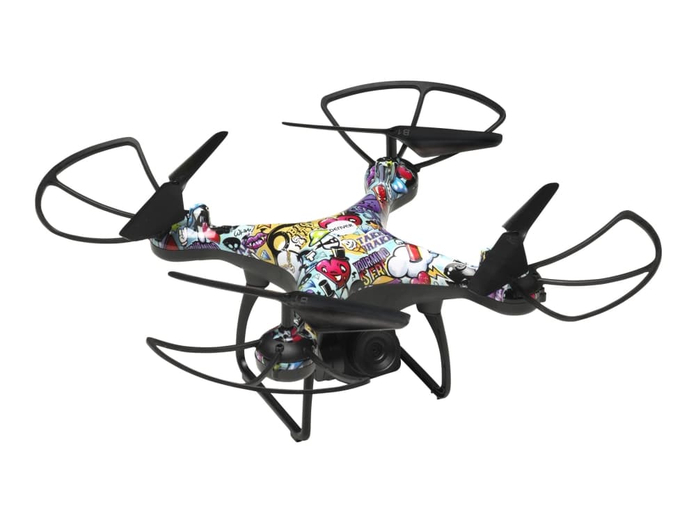 Denver 2,4 GHz droonilennokki suurella akulla, sisäänrakennettu HD-kamera ja korkeuden pitotoiminta, 4 roottoria, 1 MP, 30 m, MicroSD (TransFlash), 1600 mAh, Monivärinen