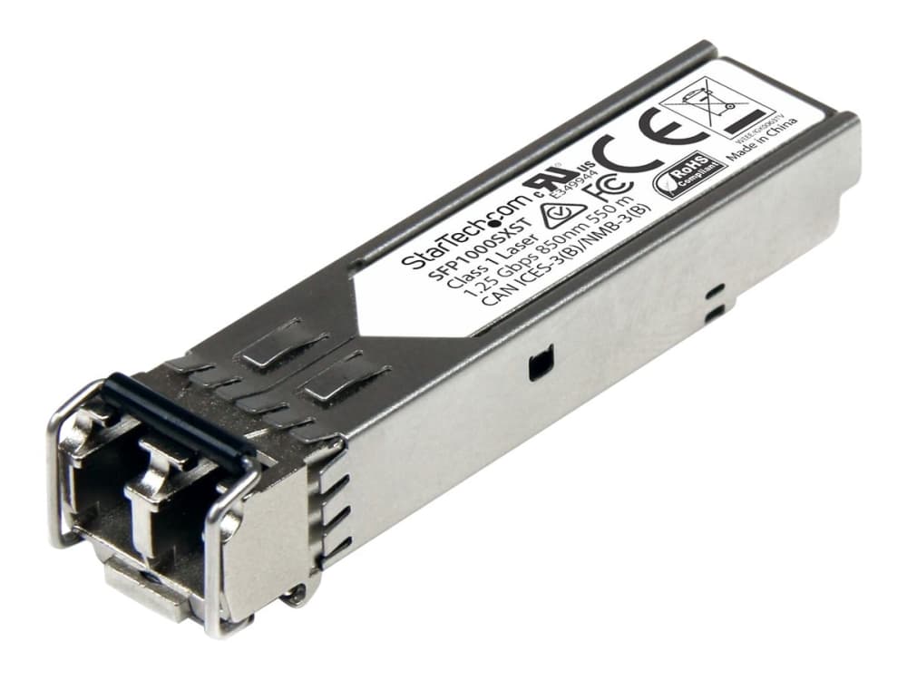 StarTech.com MSA koodaamaton yhteensopiva SFP-moduuli, 1000BASE-SX, 1GbE Multi Mode (MMF) kuituoptinen lähetin, 1GE Gigabit Ethernet SFP, LC-liitin, 550m, 850nm, DDM, 1Gbps Mini GBIC Module - elinikäinen takuu (SFP1000SXST) - SFP (mini-GBIC) transceiver modul - GigE - 1000Base-SX - LC multimodus - op til 550 m - 850 nm - for P/N: US1GA30SFP, US1GC30SFP