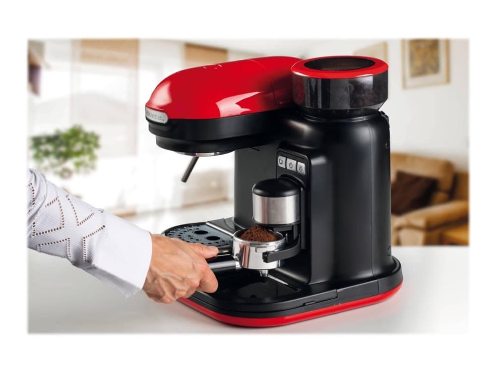 Ariete 1318, Espressokone, 0,8 L, Kahvipavut, Jauhettu kahvi, Sisäänrakennettu jauhin, 1080 W, Punainen
