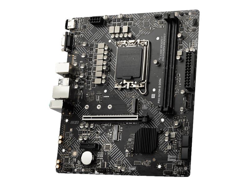 MSI PRO H610M-G DDR4 - Emolevy - micro-ATX - LGA1700-asennuspaikka - H610-piirisarja - USB 3.2 Gen 1 - Gigabit LAN - sisäinen grafiikka (CPU tarvitaan) - HD Audio (8-kanavainen) - HD Audio (8-kanavainen)