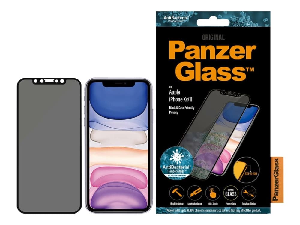 PanzerGlass™ | Privacy & Case-Friendly - Näytönsuoja matkapuhelimeen - Reunasta reunaan sopiva - Kehyksen väri musta | Apple iPhone 11/XR