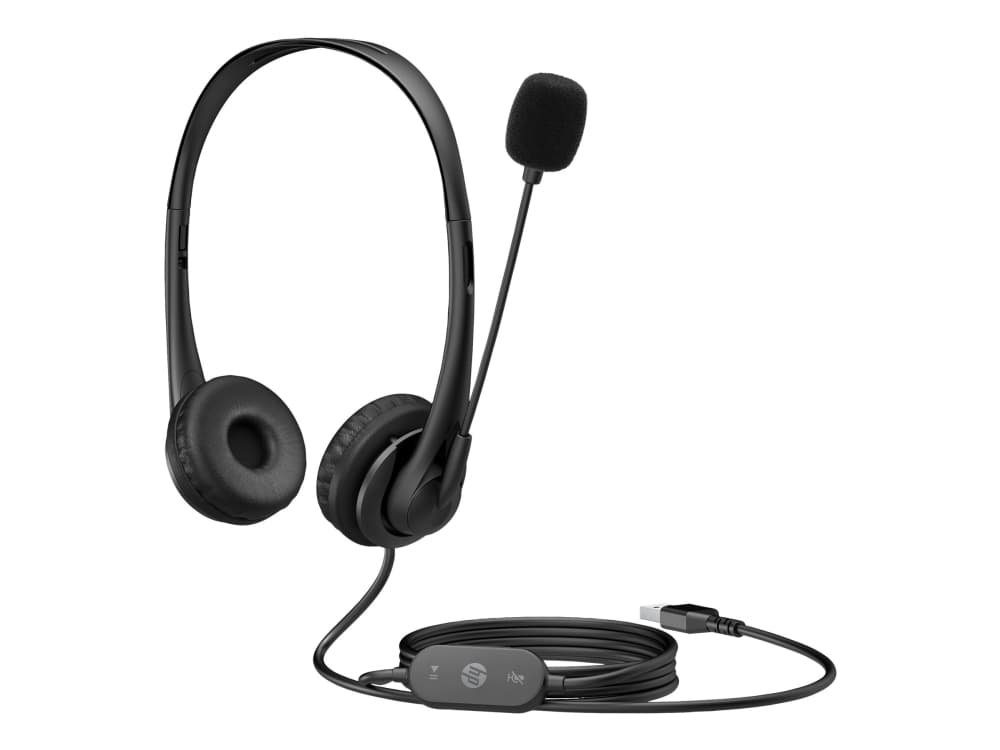 HP :n USB-stereokuulokemikrofoni G2, Langallinen, Toimisto/puhelukeskus, 90 g, Kuulokkeet, Musta