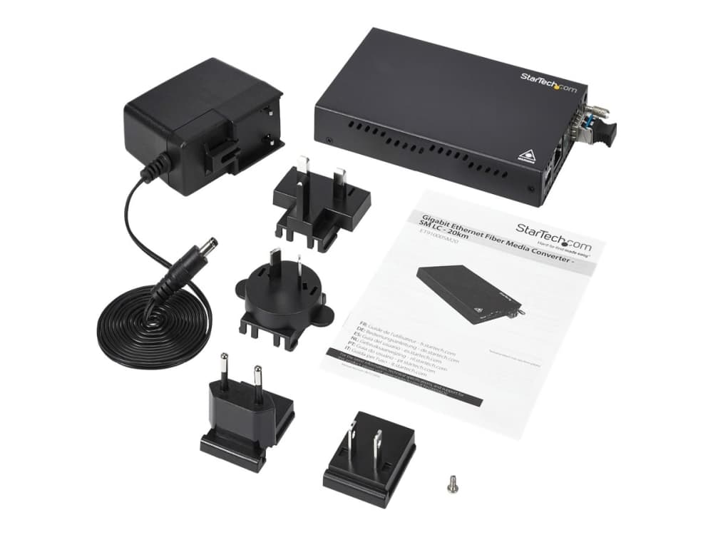 StarTech.com Singlemode (SM) LC-kuitumuunnin 1Gbe-verkkoon - 20 km - Gigabit Ethernet - 1310 nm - SFP-lähettimellä (ET91000SM20) - Fibermedieomformer - GigE - 1000Base-LX, 1000Base-T - RJ-45 / LC enkelttilstand - op til 20 km - 1310 nm - for P/N: SVA12M2NEUA, SVA12M5NA
