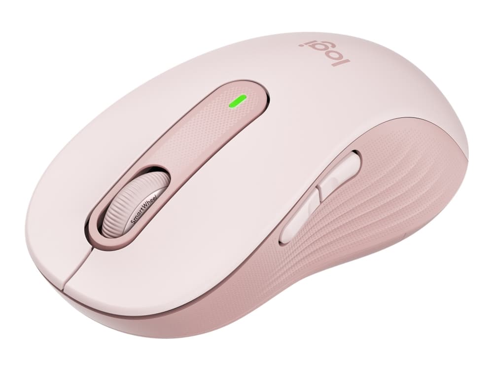 Logitech Signature M650 L - Mus - stor størrelse - optisk - 5 knapper - trådløs - Bluetooth, 2.4 GHz - Logitech Logi Bolt USB-modtager - ruusunpunainen