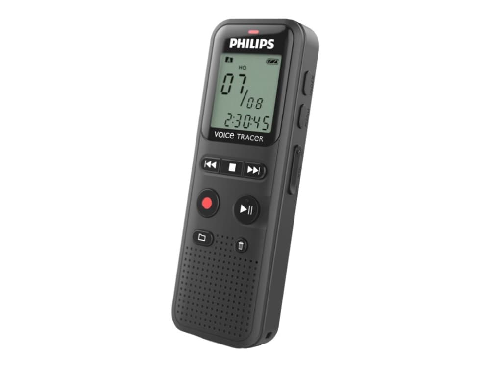 Philips VoiceTracer, 8 kHz, 750 - 18000 Hz, Musta, Windows 10/8/7, macOS, 108 x 37 x 20 mm, 46 g