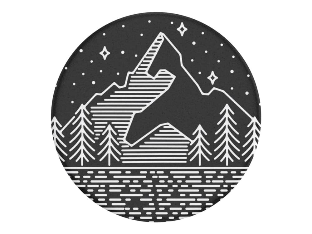 PopSockets Peak Relief, Grippi, musta, Valkoinen, Kiina, Universaali, 1 kpl