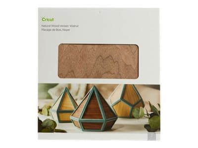 Cricut Natural Wood Veneer - askartelumateriaali - 305 x 305 mm - 2 arkkia - pähkinäpuu - puu