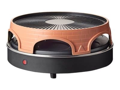 Emerio PO-113255.4 - Pizzaovn/grilli/raclette - 1,8 kW - terrakotta oranssi