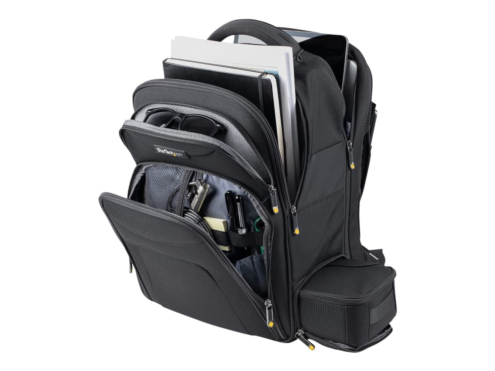 StarTech.com 17.3 Laptop Backpack with Removable Accessory Organizer Case - Professional IT Tech Backpack for Work/Travel/Commute - Ergonominen tietokonelaukku - Kestävä ballistinen nailon - Kannettavan tietokoneen/tabletin taskut - Notebook Backpack - 17.3