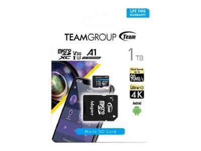 Team ELITE A1 - Flashhukommelseskortti (SD-sovitin mukana) - 1 TB - A1 / Videoluokka V30 / UHS-I U3 - microSDXC