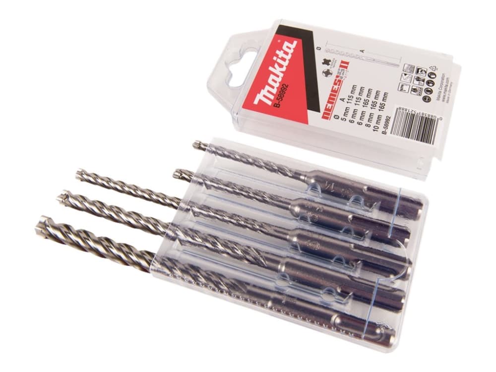 Makita B-58992, Pora, Betoni, SDS Plus, 5 kpl, 5 x 115 mm 6 x 115 mm 6 x 165 mm 8 x 165 mm 10 x 165 mm