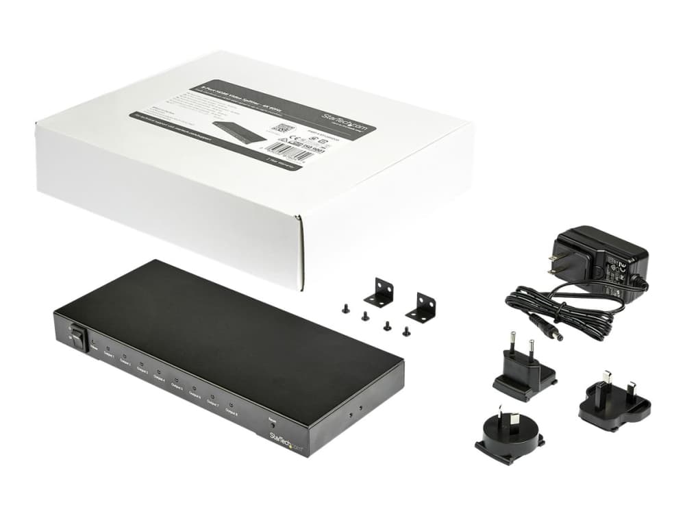 StarTech.com ST128HD20, HDMI, 8x HDMI, 3840 x 2160 pikseliä, Musta, 4K Ultra HD, 60 Hz