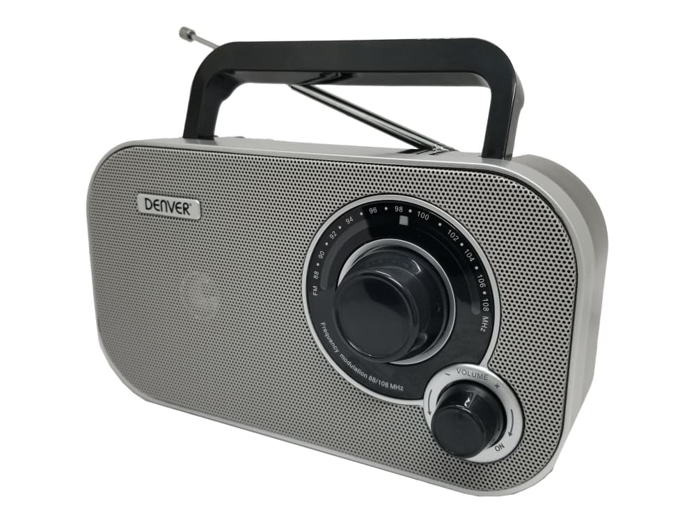 Analoginen FM-radio Grå och svart