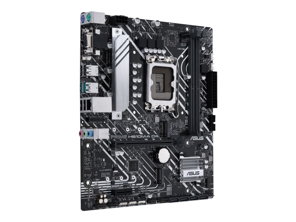 ASUS PRIME H610M-A D4-CSM - Emolevy - micro-ATX - LGA1700-asennuspaikka - H610-piirisarja - USB 3.2 Gen 1, USB 3.2 Gen 2 - Gigabit LAN - sisäinen grafiikka (CPU tarvitaan) - HD Audio (8-kanavainen)