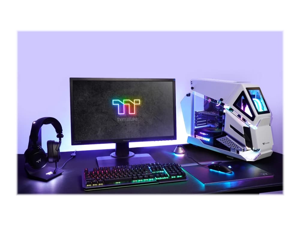 Thermaltake AH T200 Snow, Micro Tower, PC, Valkoinen, mikro ATX, Mini-ITX, SPCC, Karkaistu lasi, Multi