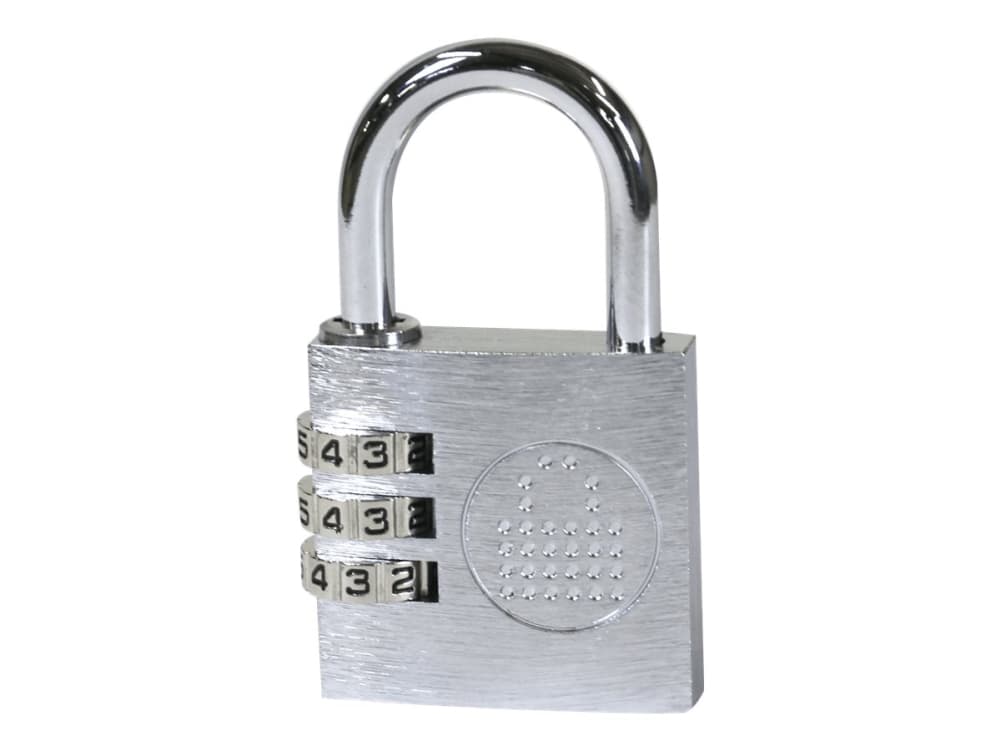lockncharge LNC10168, Perinteinen riippulukko, Yhdistelmälukko, Säilytyskaappi, Harmaa, Metalli, U-muotoinen