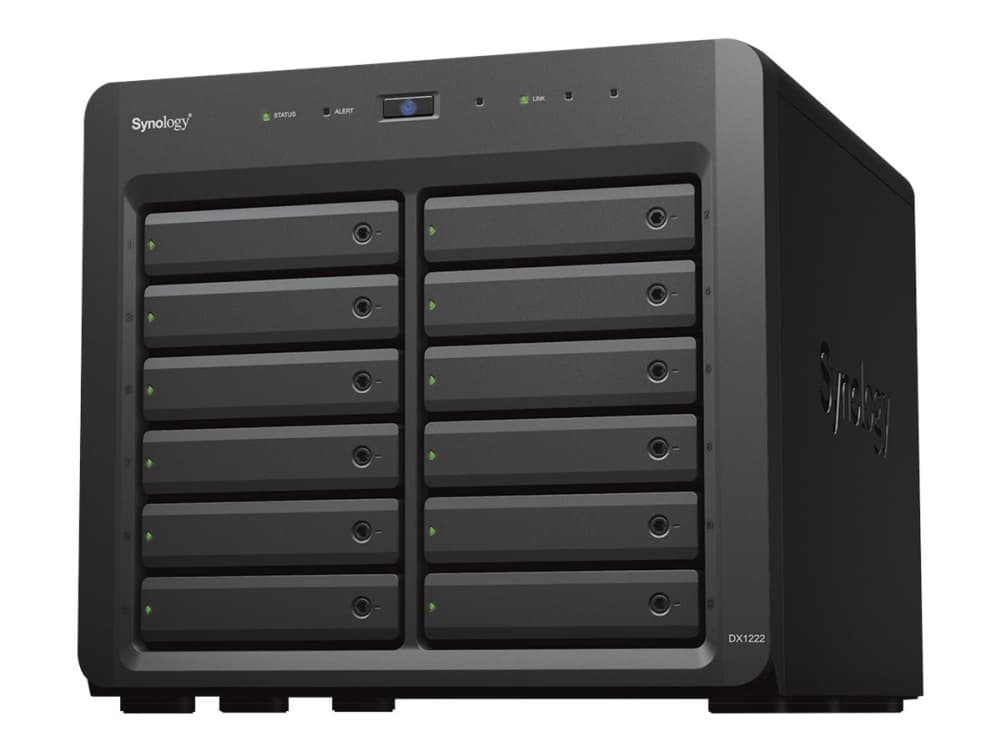 Synology DX1222, HDD-/SSD-kotelo, 2.5/3.5, SATA, Serial ATA II, Serial ATA III, Hot-swap, Musta