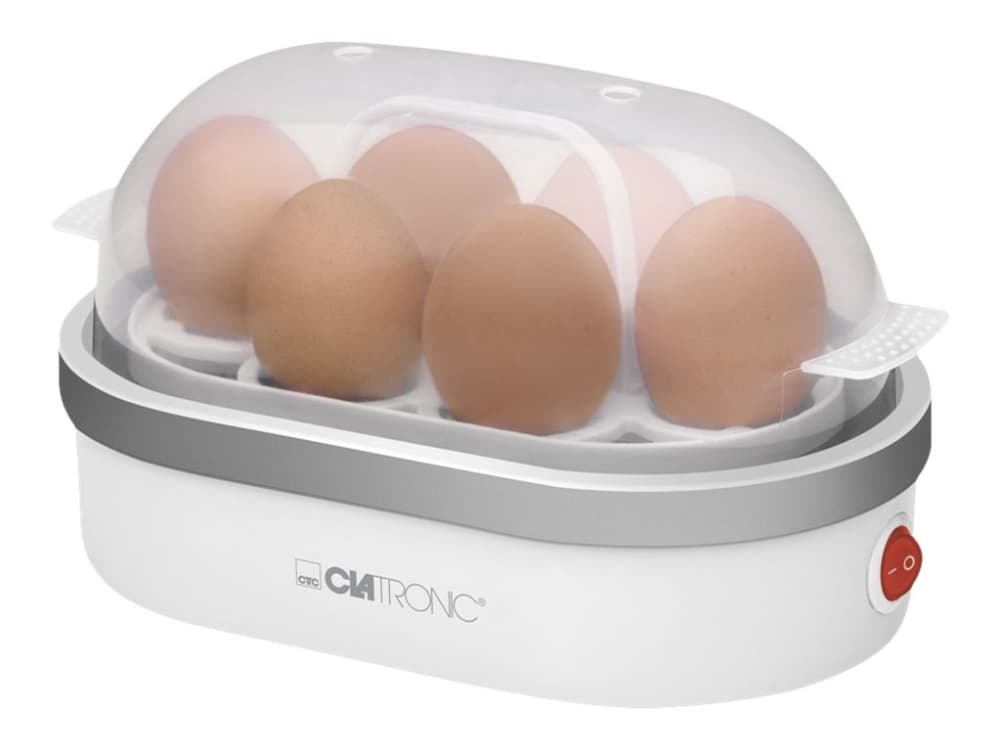 Clatronic HA-EGGBOIL-13, 6 munaa, Harmaa, Valkoinen, 400 W, 230 V, 50 Hz, 137 mm