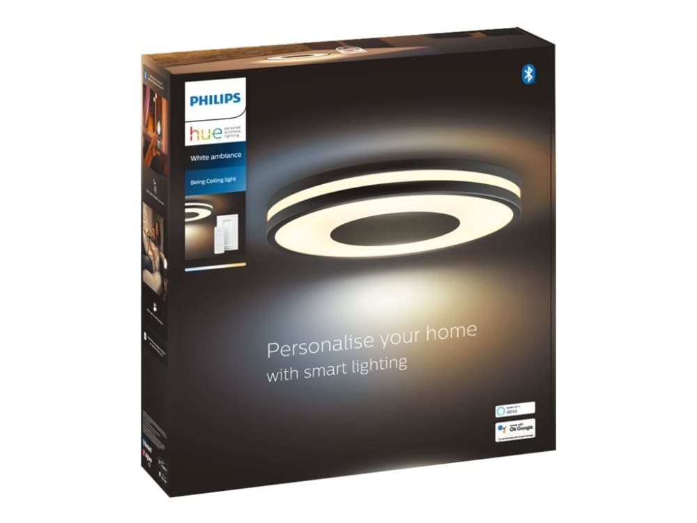 Philips Hue White ambiance Being - Kattolamppu - LED - 22.5 W (samanlainen 204 W) - luokka F - lämmin - viileä valkoinen valo - 2200-6500 K - musta