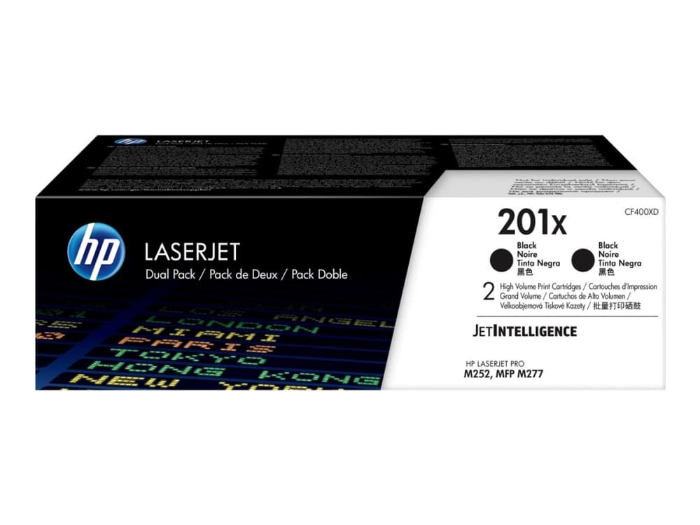 HP 201X alkuperäinen riittoisa musta LaserJet- värikasetti, kaksoispakkaus, 5600 sivua, Musta, 2 kpl