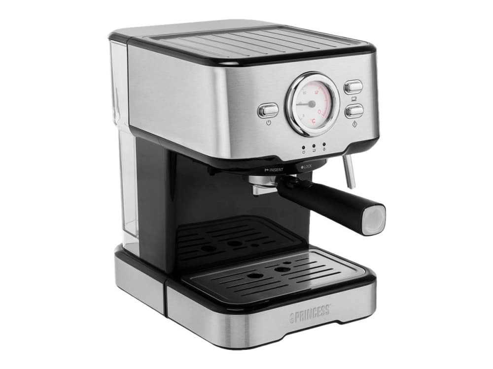 Princess 249412, Espressokone, 1,5 L, Kahvikapseli, Jauhettu kahvi, 1100 W, Musta, Ruostumaton teräs