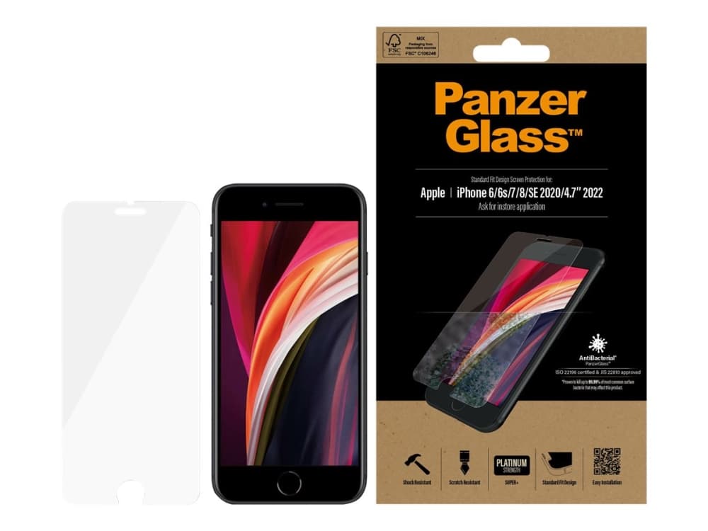 PanzerGlass™ | Näytön suojaus - Classic-fit | Apple iPhone 6, 6s, 7, 8 SE (2. sukupolvi)