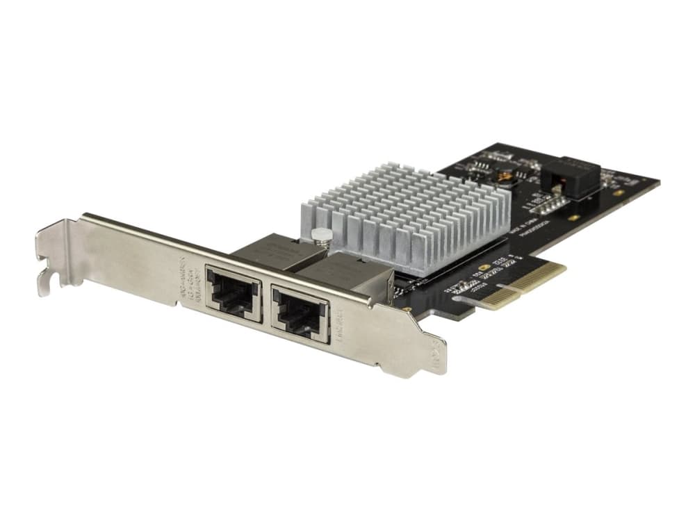 StarTech.com Dual Port 10G PCIe Network Adapter Card - Intel-X550AT 10GBASE-T PCI Express 10GbE Multi Gigabit Ethernet 5 Speed NIC 2port - Verkkosovitin - PCIe 3.0 x4 matala profiili - 10Gb Ethernet x 2 - mustaa - musta