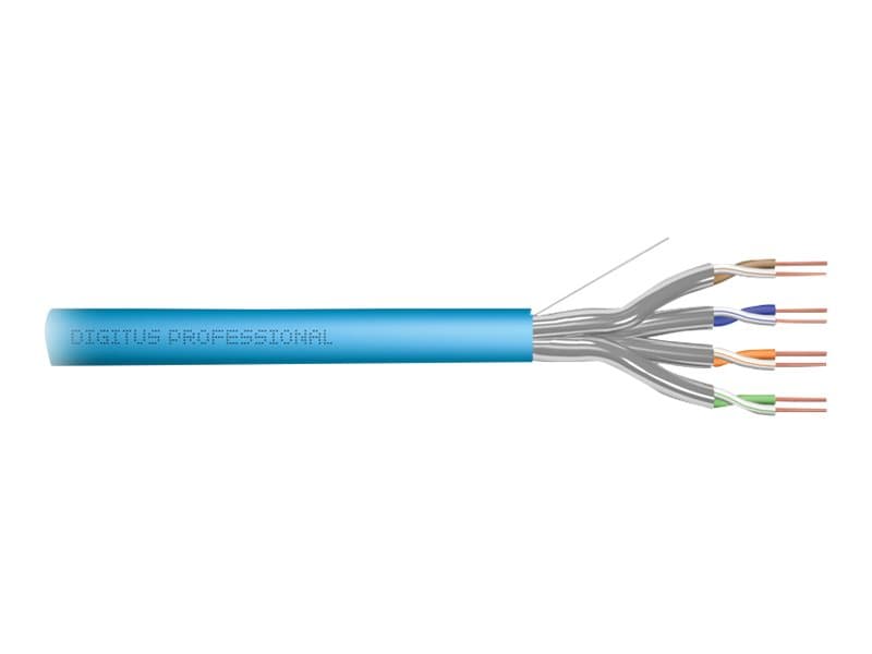 DIGITUS Professional - Asennuskaapeli - 50 m - 7,2 mm - U/FTP - simplex - CAT 6a - IEEE 802.5/IEEE 802.3 - halogeeniton, kiinteä - vaaleansininen, RAL 5012