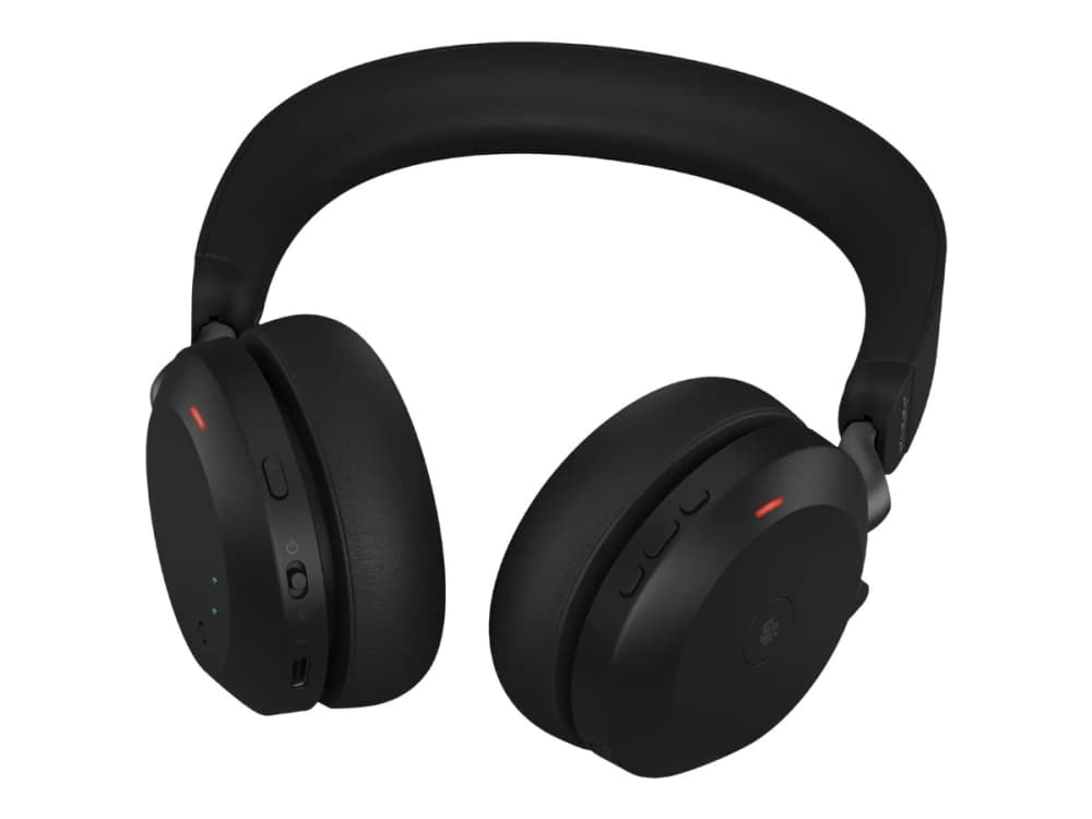 Jabra Evolve2 75 - Kuulokkeet - korvalla - Bluetooth - langaton, kaapeli - aktiivinen melunvaimennus - USB-A - meluneristys - musta - Sertifioitu Microsoft Teamsille