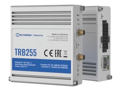 Teltonika TRB255 - Yhdyskäytävä - 100Mb LAN, RS-232, RS-485 - LTE - 4G - DC strøm