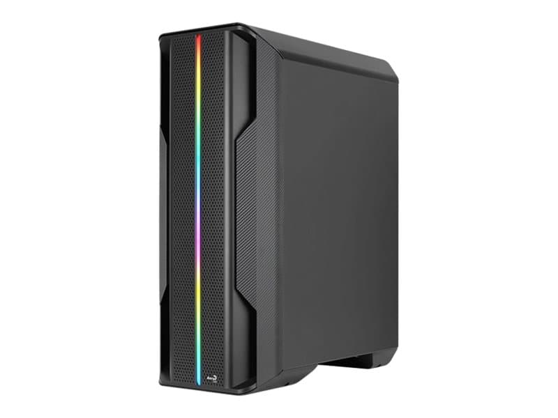 AeroCool Splinter Duo - MDT - ATX - sidepanel med vindue (hærdet glas) - sort - USB/Lyd