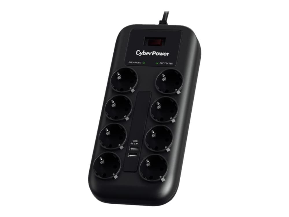 CyberPower P0820SUF0-DE, 1050 J, 8 AC-pistorasia(a), Tyyppi F, 200 - 250 V, 50 - 60 Hz, 10 A