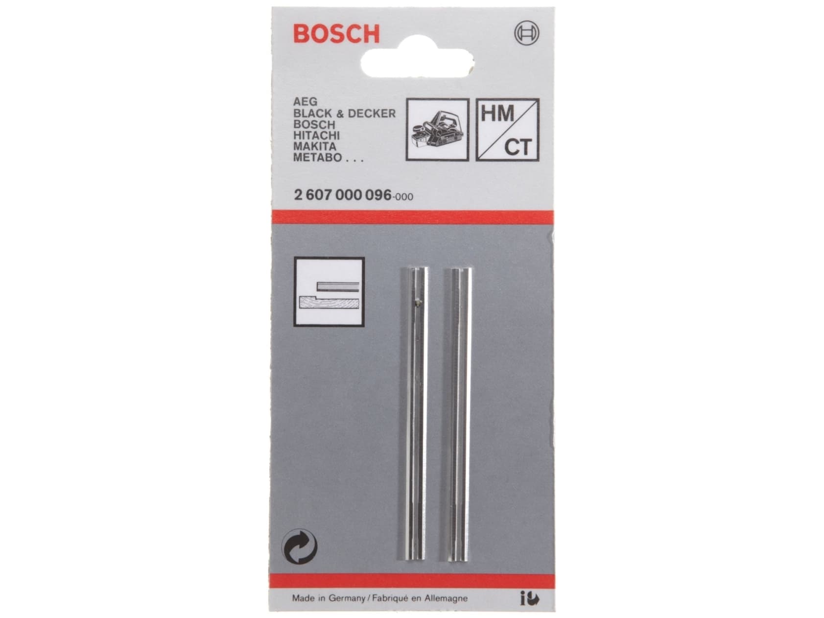 Bosch tarvikkeet Volframikarbidihöyläveitsi Mitat, pituus: 82,4 mm Mitat, leveys:5,5 mm 2607000096 2 kpl