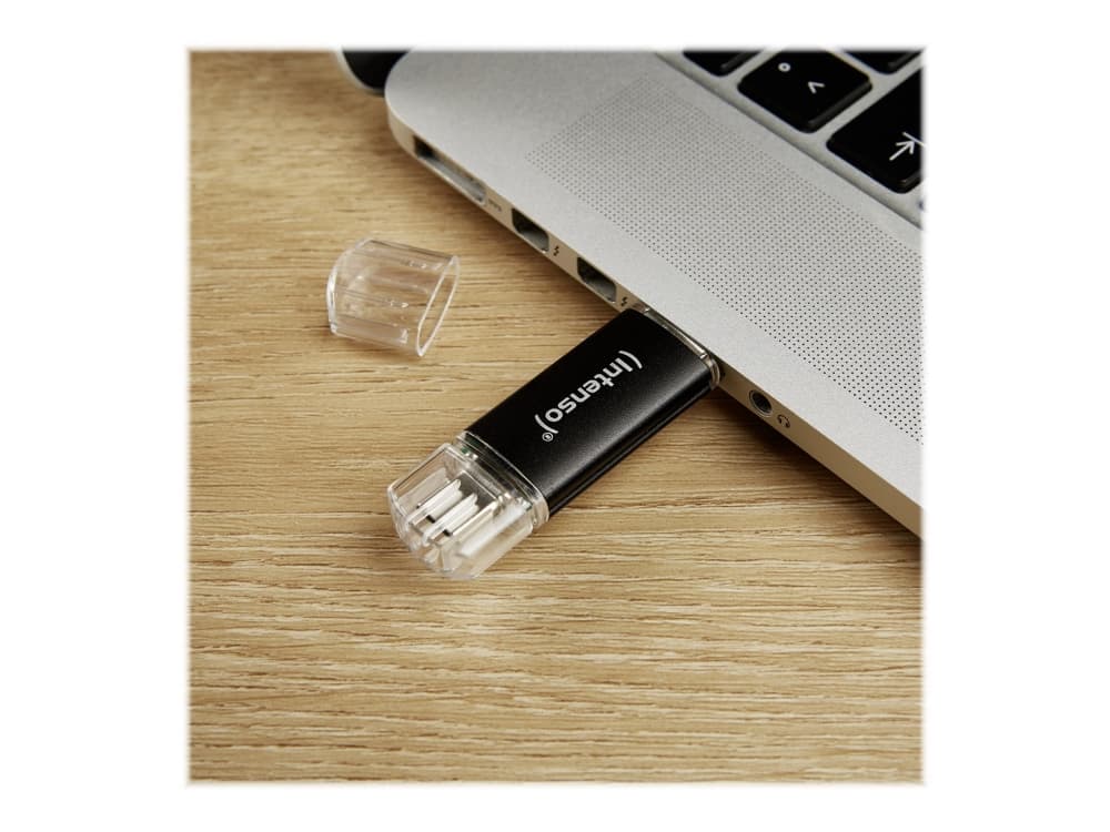 Intenso USB Flash 3.2 128GB Twist Line, 128 GB, USB Type-A / USB Type-C, 3.2 Gen 1 (3.1 Gen 1), Musta