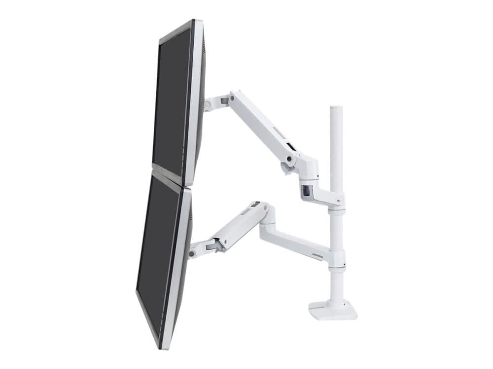 Ergotron LX Series LX Dual Stacking Arm, Puristin, 9,1 kg, 101,6 cm (40), 100 x 100 mm, Korkeudensäätö, Valkoinen