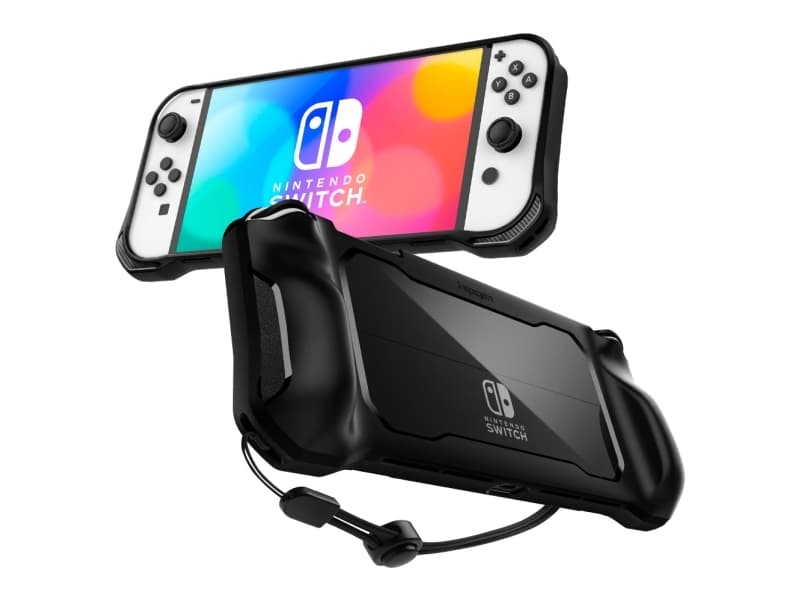 Spigen ACS04020, Suojus, Nintendo, Musta, Polykarbonaatti (PC), Termoplastinen polyuretaani (TPU), Nintendo Switch OLED, Kolahduksenkestävä, Naarmuuntumisenkestävä
