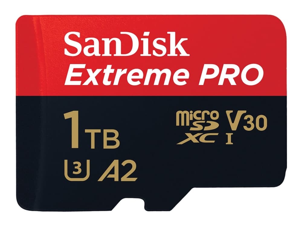 SanDisk Extreme Pro - Flash-muistikortti (microSDXC-SD-sovitin sisältyy) - 1 TB - A2 / Video Class V30 / UHS-I U3 / Class10 - microSDXC UHS-I