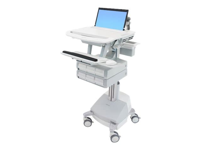 Ergotron StyleView, Alumiini, Harmaa, Valkoinen, Kannettava tietokone, Multimediakärry, Alumiini, Muovi, Sinkittyä terästä, 9,1 kg, 43,9 cm (17.3)