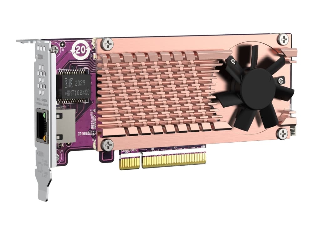 QNAP QM2 CARD, M.2, PCIe, Matala profiili, PCI 3.0, RJ-45, Hopea